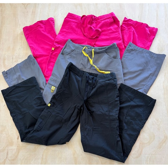 Spread Good Cheer Pants - Spread Good Cheer Scrub Pants 3 Pack Bundle XS Black Grey Pink Cargo Drawstring